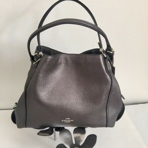 Coach Edie 31 Grey shoulder bag.